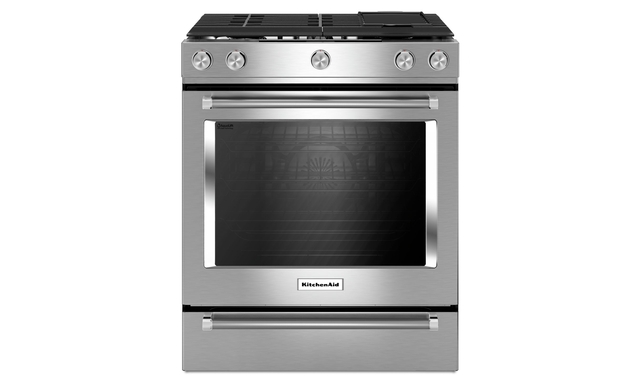 Cuisinière au gaz à convection 5 brûleurs 30 po KitchenAid - KSGB900ESS