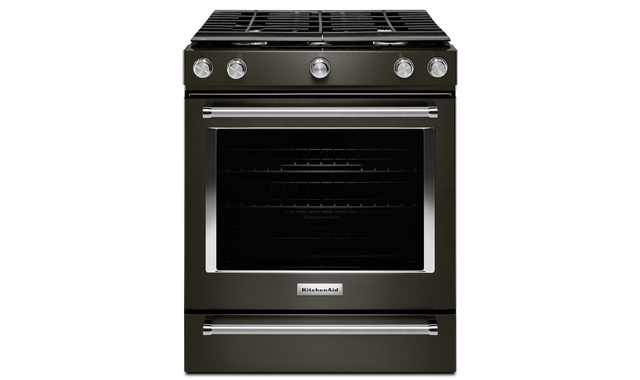 Cuisinière au gaz convection 5 brûleurs 30 po KitchenAid - KSGG700EBS