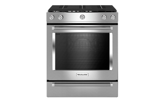 Cuisinière de 30 po au gaz à convection commandes frontales 5 brûleurs KitchenAid - KSGG700ESS