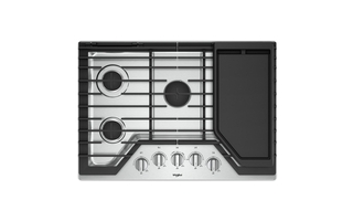Table de cuisson au gaz avec plaque chauffante 30 po Whirlpool - WCG97US0HS