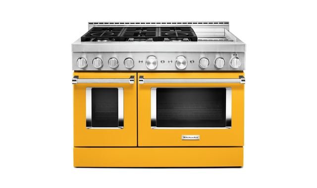 Cuisinière de style commerciale intelligente au gaz avec plaque chauffante 48 po KitchenAid - KFGC558JYP