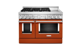 Cuisinière de style commerciale intelligente au gaz avec plaque chauffante 48 po KitchenAid - KFGC558JSC