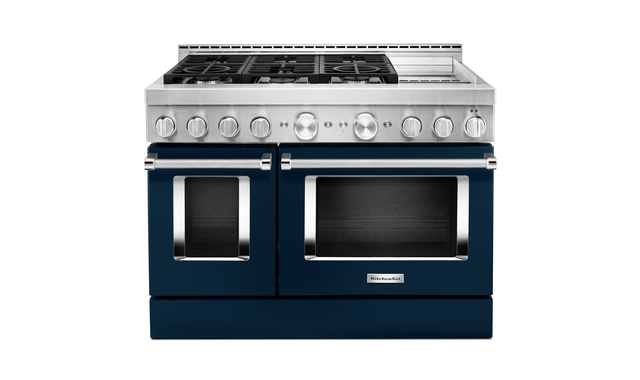 Cuisinière de style commerciale intelligente au gaz avec plaque chauffante 48 po KitchenAid - KFGC558JIB