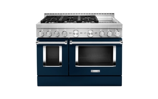 Cuisinière de style commerciale intelligente au gaz avec plaque chauffante 48 po KitchenAid - KFGC558JIB