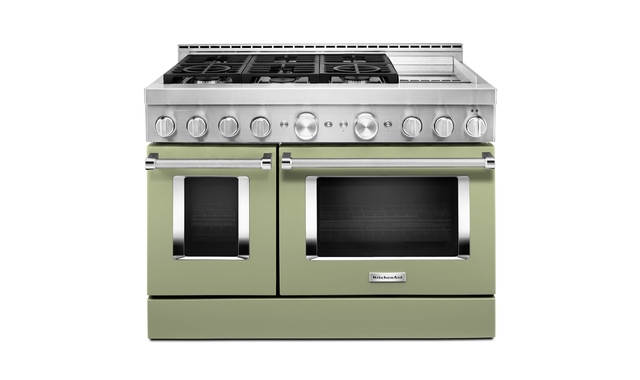 Cuisinière de style commerciale intelligente au gaz avec plaque chauffante 48 po KitchenAid - KFGC558JAV