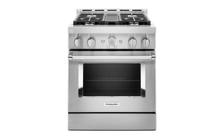 Cuisinière de style commerciale intelligente au gaz 4 brûleurs 30 po KitchenAid - KFGC500JSS