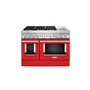 Cuisinière de style commerciale intelligente bicombustible avec plaque chauffante 48 po KitchenAid - KFDC558JPA