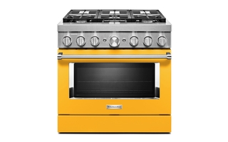 Cuisinière de style commerciale intelligente bicombustible 6 brûleurs 36 po KitchenAid - KFDC506JYP