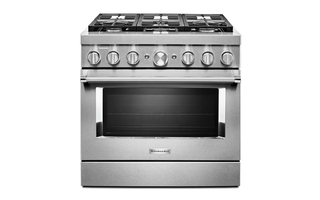 Cuisinière de style commerciale intelligente bicombustible 6 brûleurs 36 po KitchenAid - KFDC506JSS