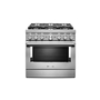 Cuisinière de style commerciale intelligente bicombustible 6 brûleurs 36 po KitchenAid - KFDC506JSS