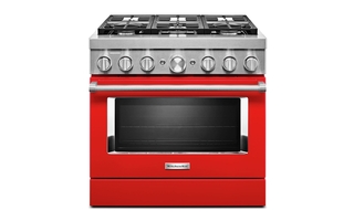 Cuisinière de style commerciale intelligente bicombustible 6 brûleurs 36 po KitchenAid - KFDC506JPA