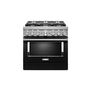 Cuisinière de style commerciale intelligente bicombustible 6 brûleurs 36 po KitchenAid - KFDC506JBK