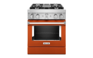 Cuisinière de style commerciale intelligente bicombustible 4 brûleurs 30 po KitchenAid - KFDC500JSC