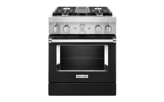 Cuisinière de style commerciale intelligente bicombustible 4 brûleurs 30 po KitchenAid - KFDC500JBK