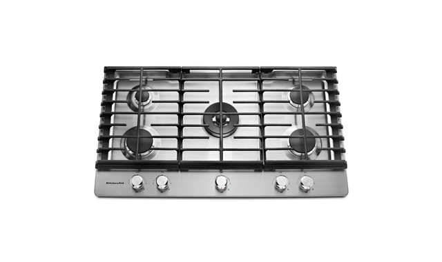 Table de cuisson de 36 po au gaz à 5 brûleurs KitchenAid - KCGS556ESS