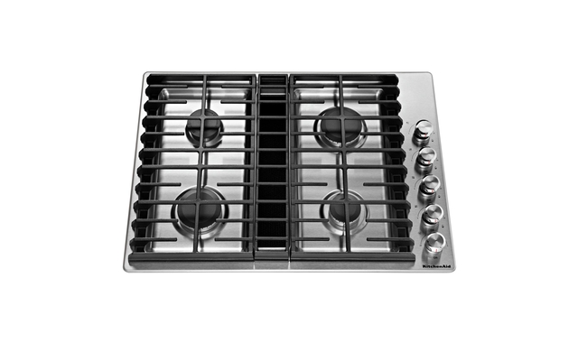 Table de cuisson au gaz à évacuation descendante 4 brûleurs 30 po KitchenAid - KCGD500GSS