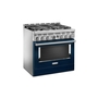 Cuisinière de style commerciale intelligente au gaz 6 brûleurs 36 po KitchenAid - KFGC506JIB