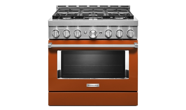 Cuisinière de style commerciale intelligente au gaz 6 brûleurs 36 po KitchenAid - KFGC506JSC