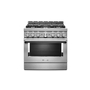 Cuisinière de style commerciale intelligente au gaz 6 brûleurs 36 po KitchenAid - KFGC506JSS