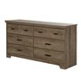 Bureau double 6 tiroirs Versa de South Shore