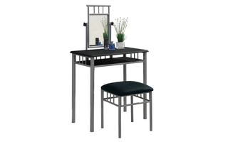 Ens vanité 2 pcs noir métal argent - 3092