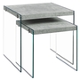 Tables gigognes Ens 2 pcs gris ciment verre trempé - 3231