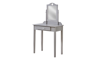 vanité miroir et tiroir rangement gris - 3327