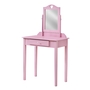 vanité miroir et tiroir rangement rose - 3328