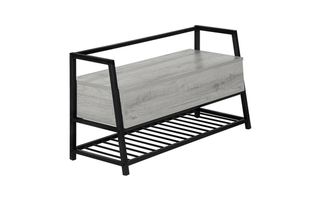 Banc rangement gris métal noir - 4500