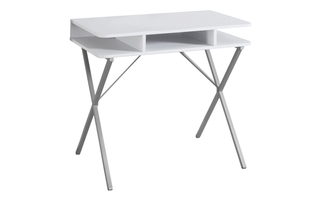 Bureau dessus blanc métal argent - 7100