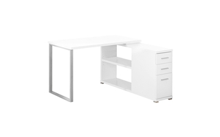 Bureau blanc en coin droit ou gauche - 7133