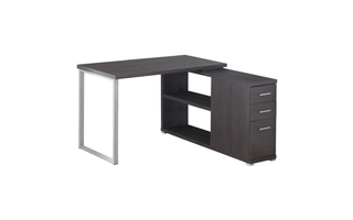 Bureau gris en coin droit ou gauche - 7135