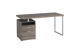 Bureau taupe foncé métal argent - 7145