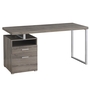 Bureau taupe foncé métal argent - 7145