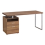 Bureau noyer métal argent - 7146