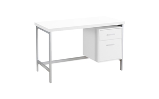 Bureau blanc métal argent - 7149