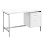 Bureau blanc métal argent - 7149