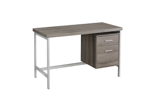 Bureau taupe foncé métal argent - 7150