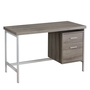 Bureau taupe foncé métal argent - 7150