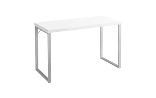 Bureau blanc métal argent - 7154