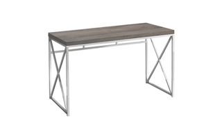 Bureau taupe foncé métal chrome - 7204