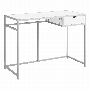 Bureau blanc métal argent - 7222