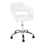 Chaise deBureau blanc métal chrome base hydraulique - 7299