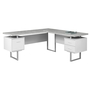 Bureau blanc simili-ciment cote droit gauche - 7307