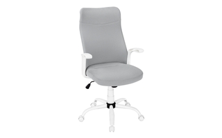 Chaise deBureau blanc tissu gris multiple position - 7324