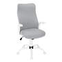 Chaise deBureau blanc tissu gris multiple position - 7324