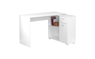 Bureau blanc avec cabinet de rangement - 7350