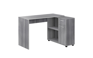 Bureau gris avec cabinet de rangement - 7351