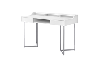 Bureau blanc métal argent - 7361