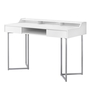 Bureau blanc métal argent - 7361